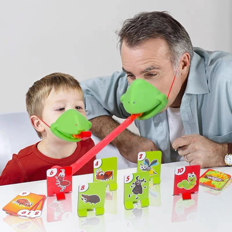 Frog Lizard Mask Wagging Tongue Lick Cards Board Game.