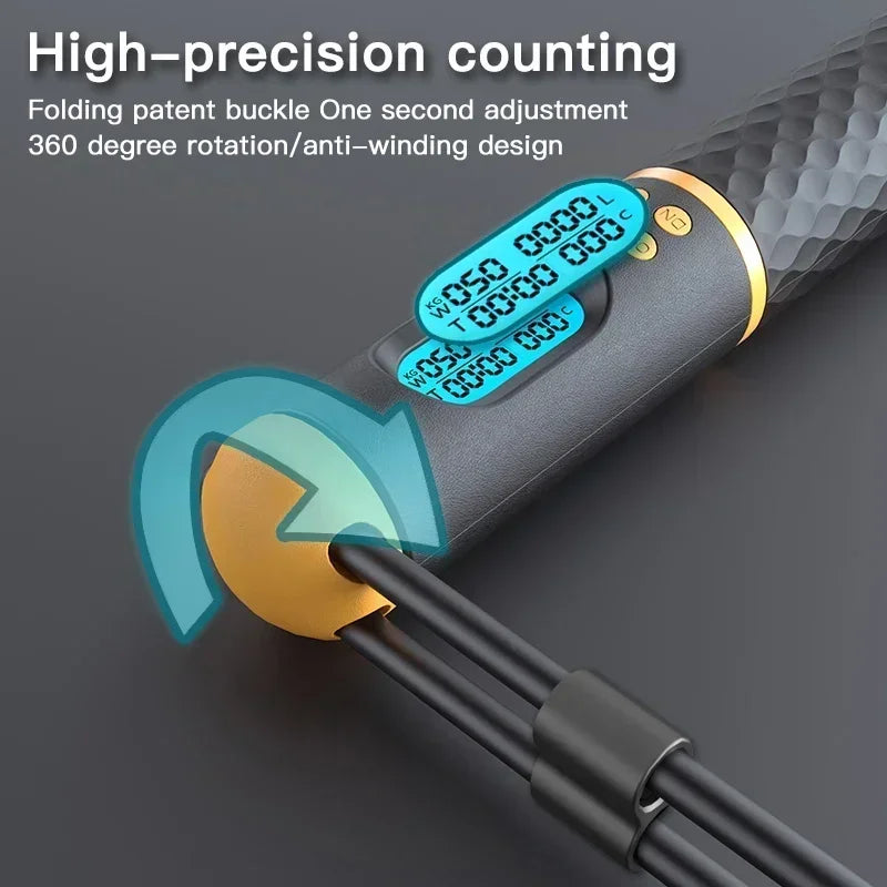 2 in 1 Multifunctional Skipping Rope with Digital Counter Speed.