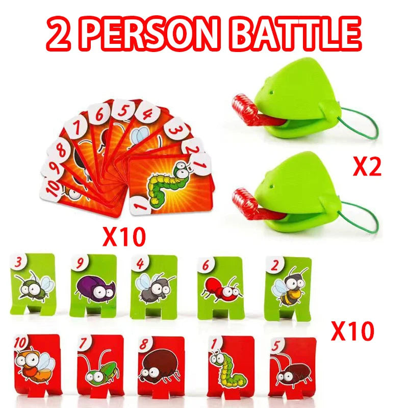 Frog Lizard Mask Wagging Tongue Lick Cards Board Game.