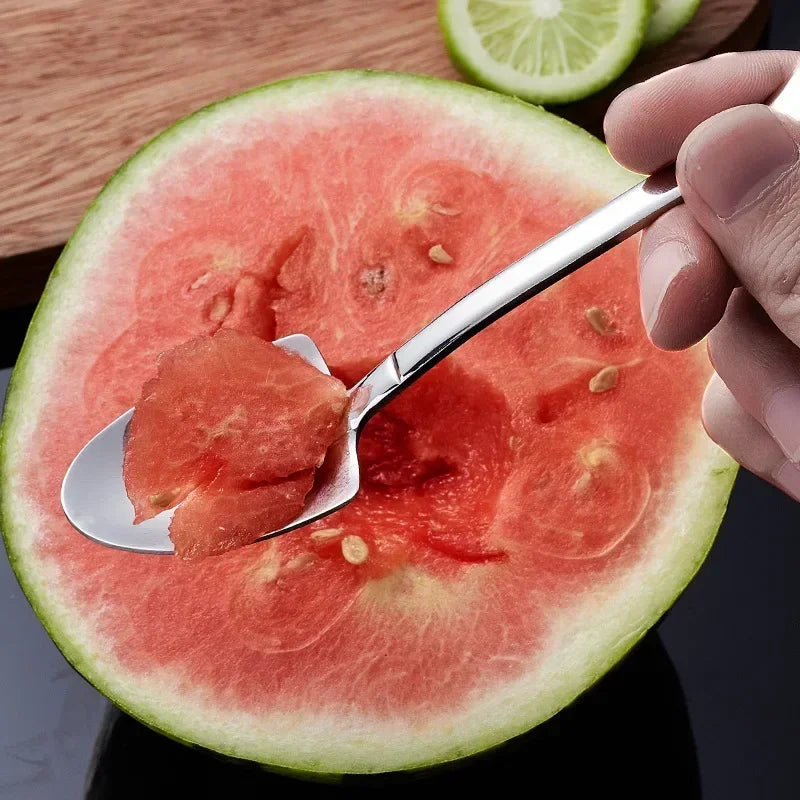 Stainless Steel Shovel Spoons Silver Mini Coffee Fruit Ice Cream Dessert Spoon.
