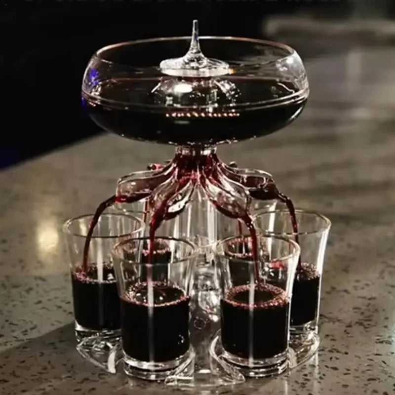 B50C 6 Shot Wine Liquor Dispenser with 6 Glasses.