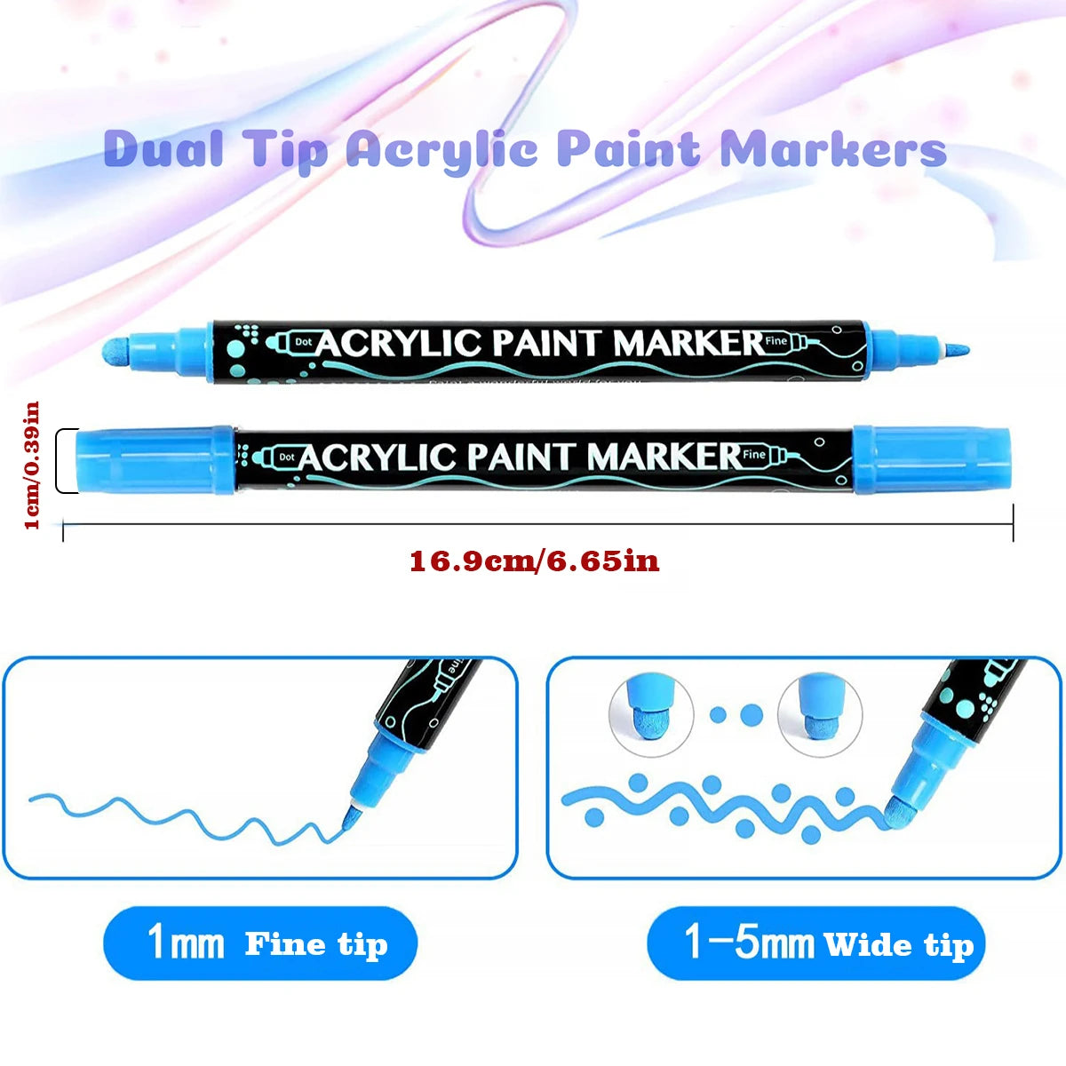 12/24/36/48 Colors Dual Tip Acrylic Paint Pens Markers for Wood Canvas Stone Rock Painting Glass Ceramic Surfaces DIY Crafts