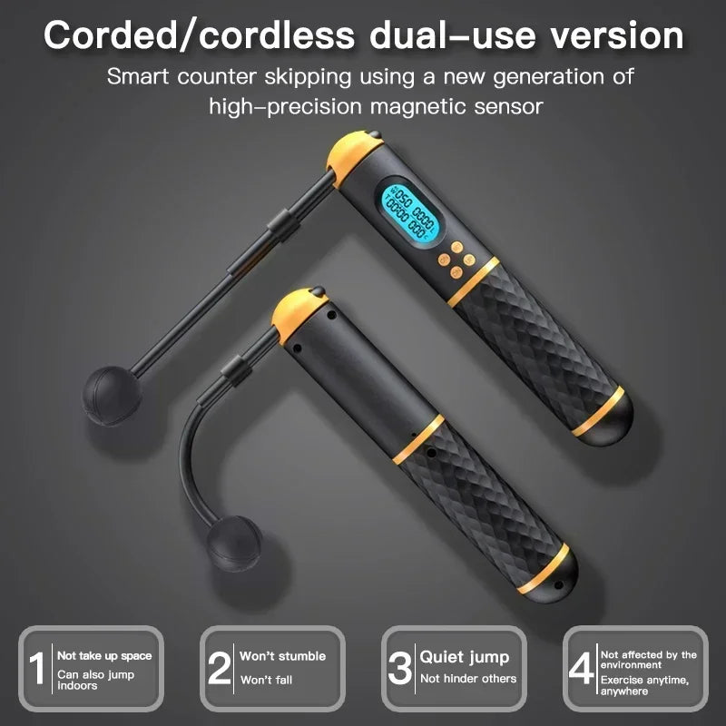2 in 1 Multifunctional Skipping Rope with Digital Counter Speed.