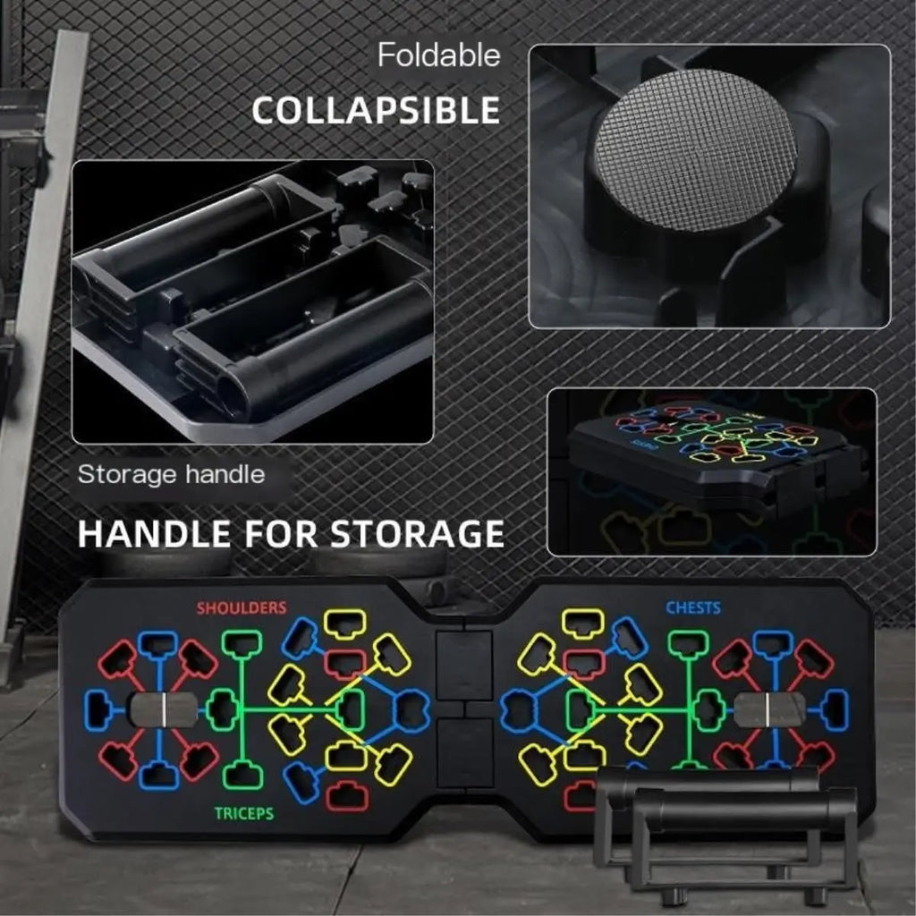 Foldable Push-Up Board with Handles – Portable Multifunctional Fitness Equipment for Chest, Arms, Back & Core Training”