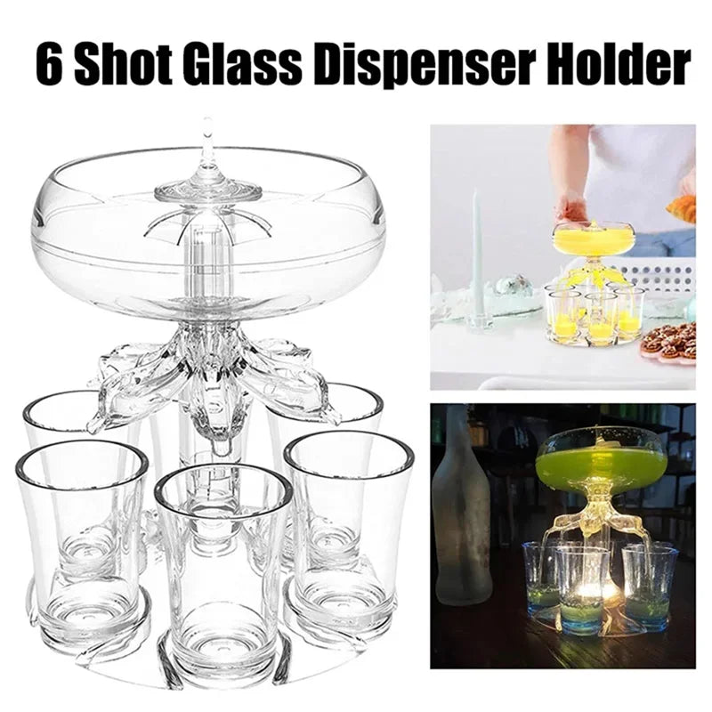 B50C 6 Shot Wine Liquor Dispenser with 6 Glasses.