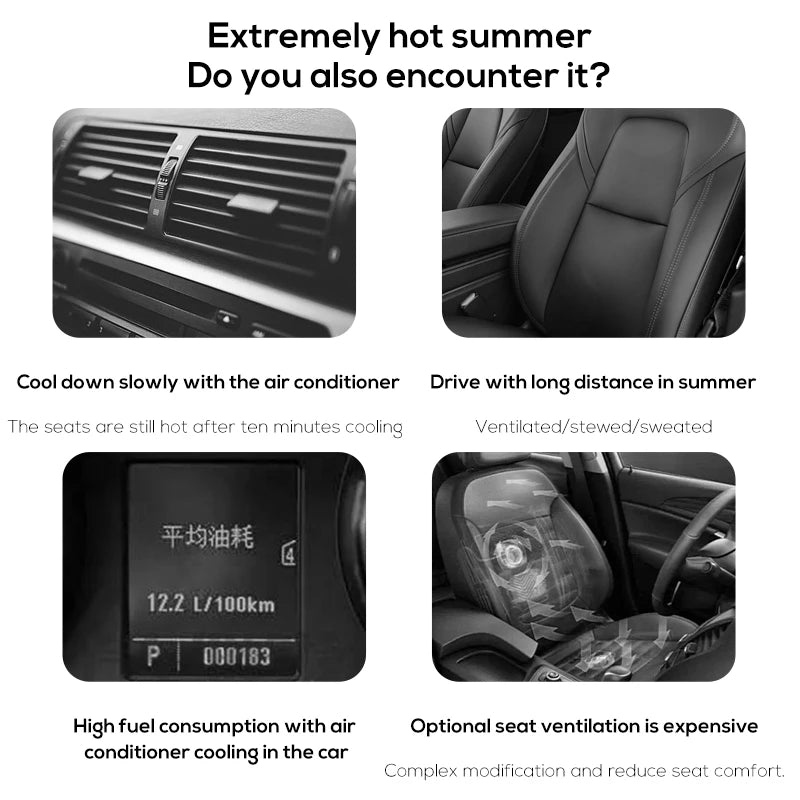 Car Headrest Cooling Air Fan 3 Speeds.