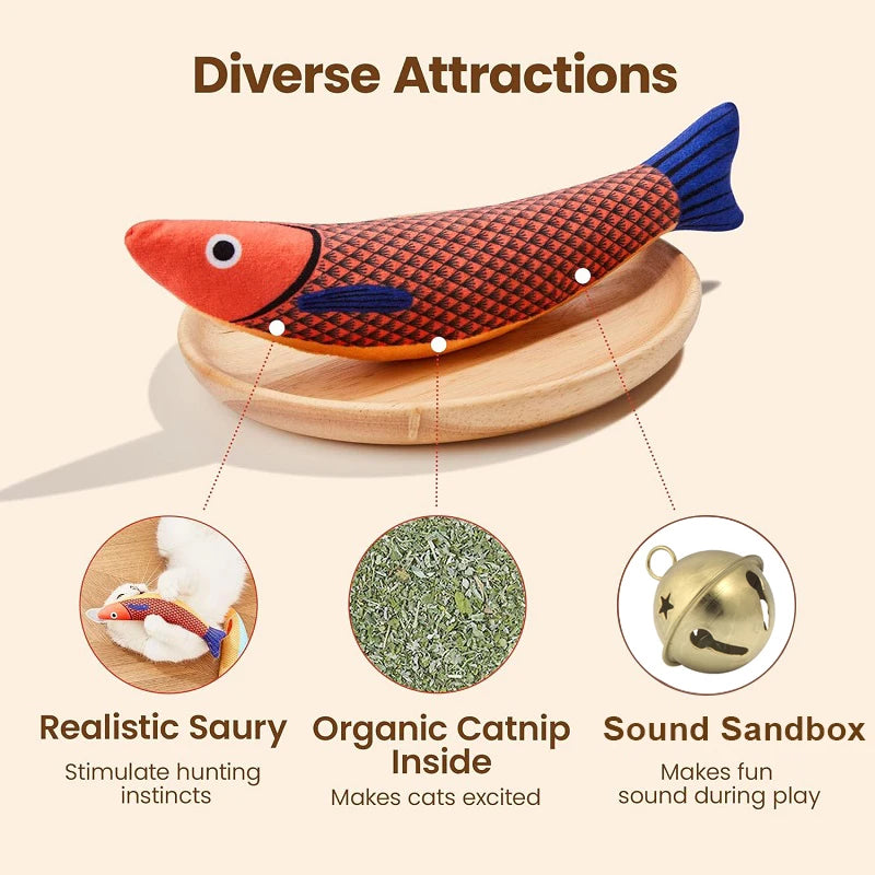 Cat Toy Catnip 3D Simulation Fish Goldfish Kitten Toys.