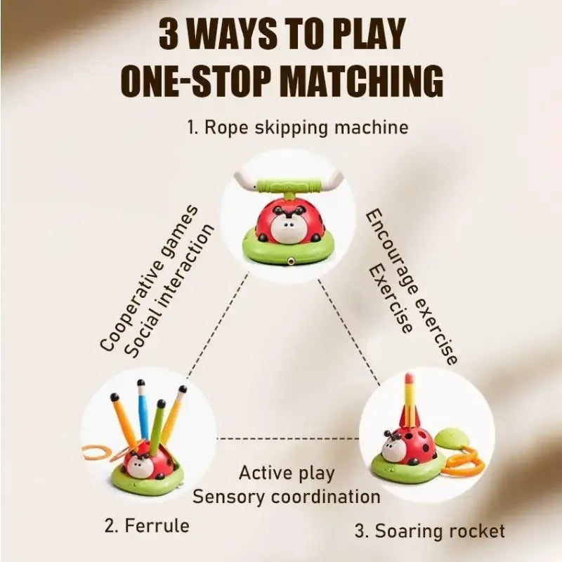 3-In-1 Kid Sports Toys Skipping Rope Machine Ferrule Game Training Toy Children Indoor Outdoor Games Learning Educational Toys