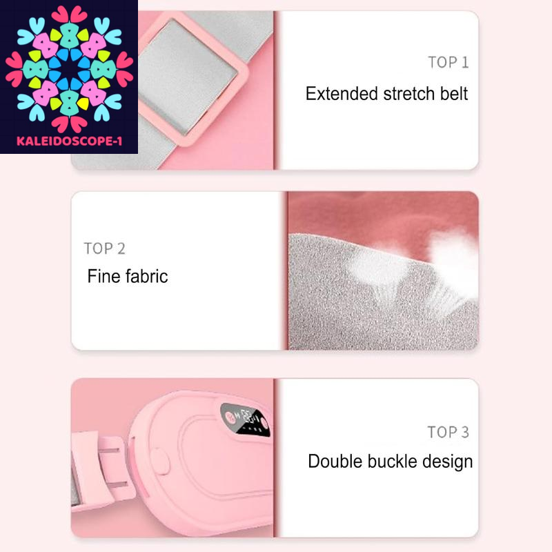 Portable Heating Pad, Heating Pads Automatic Shut off Belly Wrap Adjustable Belt Menstrual Cramps Relief Pad Comfort Daily Pink