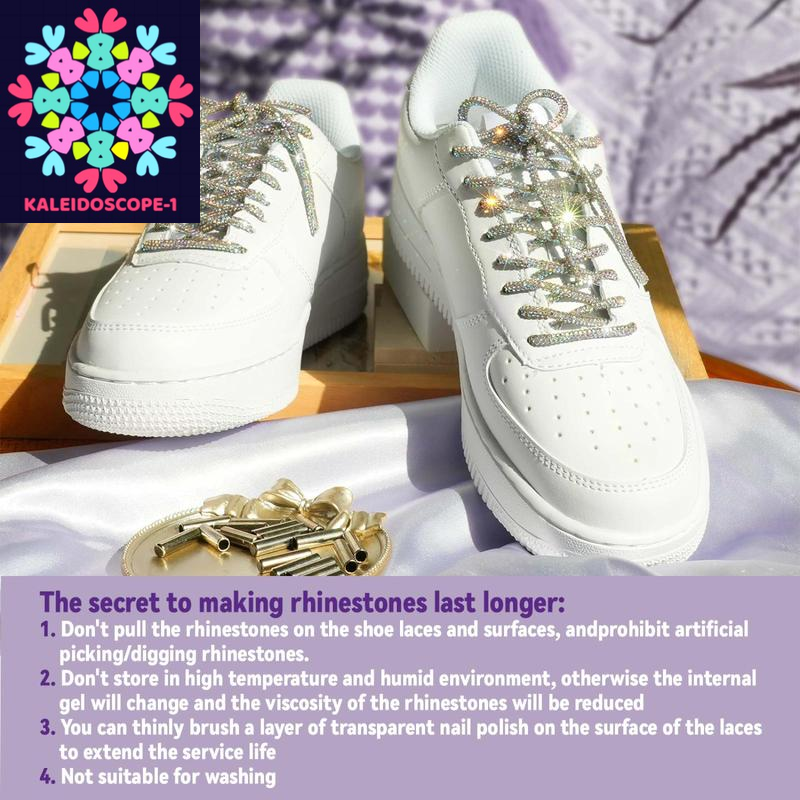 Rhinestone Glitter Shoe Laces - 1 Pair Exquisite Shiny Hoodie & Strings Shoelace.